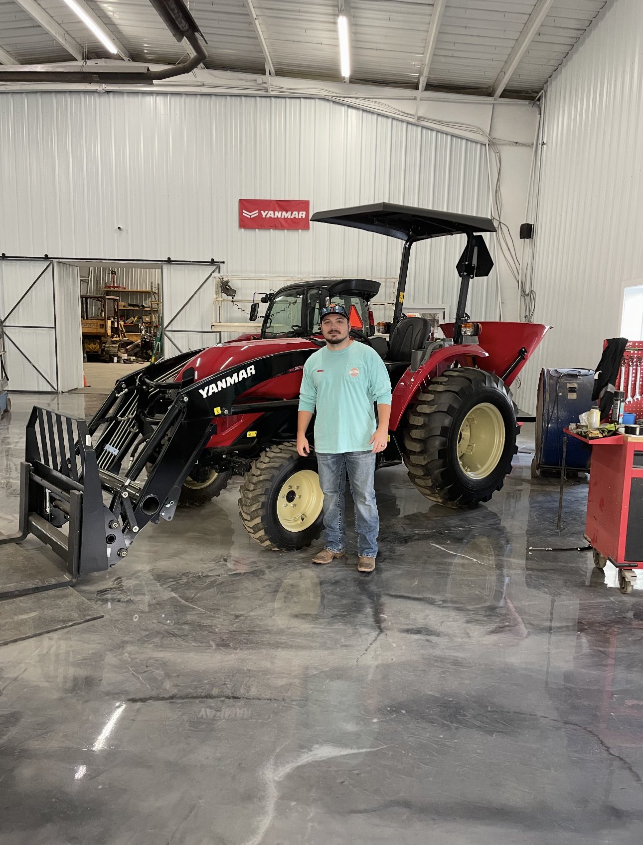 Yanmar tractor being displayed